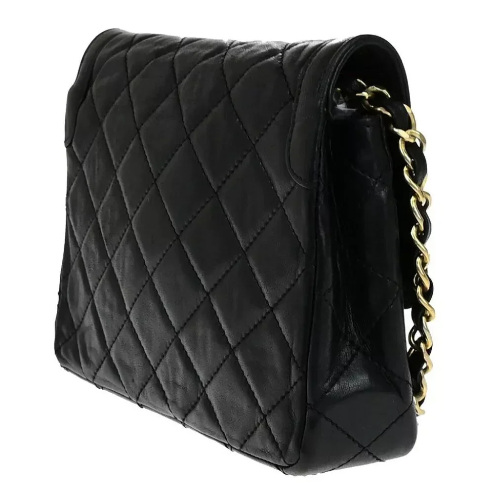 CHANEL PARIS CC Matelasse Chain Mini Shoulder Bag Leather Black Vintage 307RK039 - Picture 3 of 12